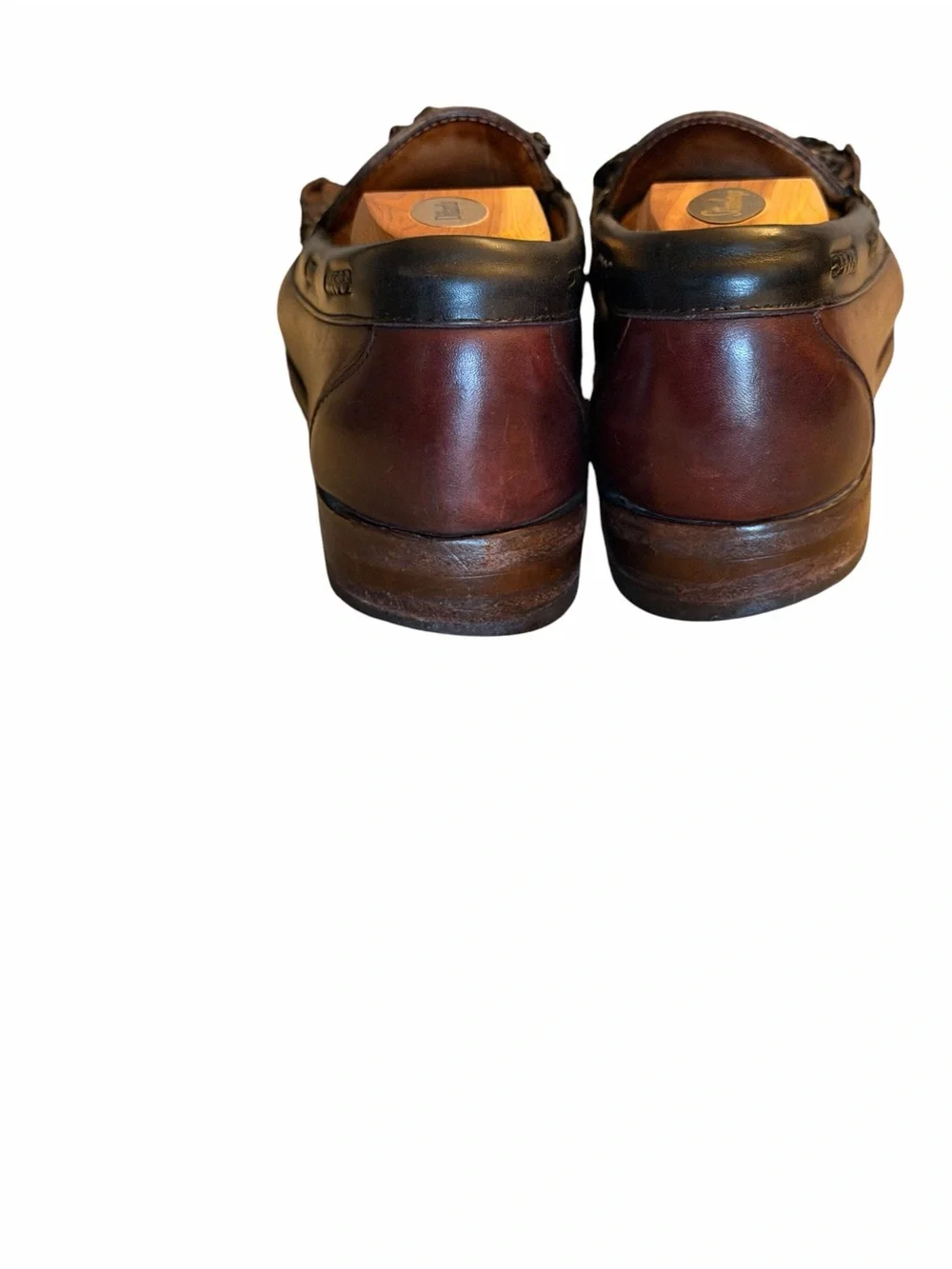 Allen Edmonds Brown Leather Kiltie Loafers with Braided Tassels